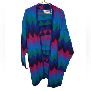 ✨🌈 Vintage Westbound Chevron Knit Open Cardigan Sweater Size L 🌈✨